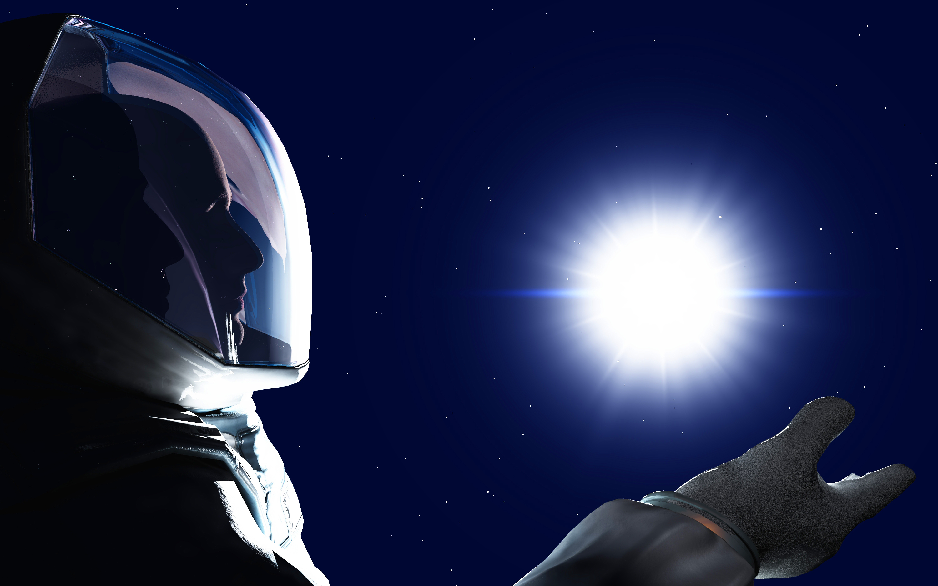 Un astronauta che parte per lo spazio